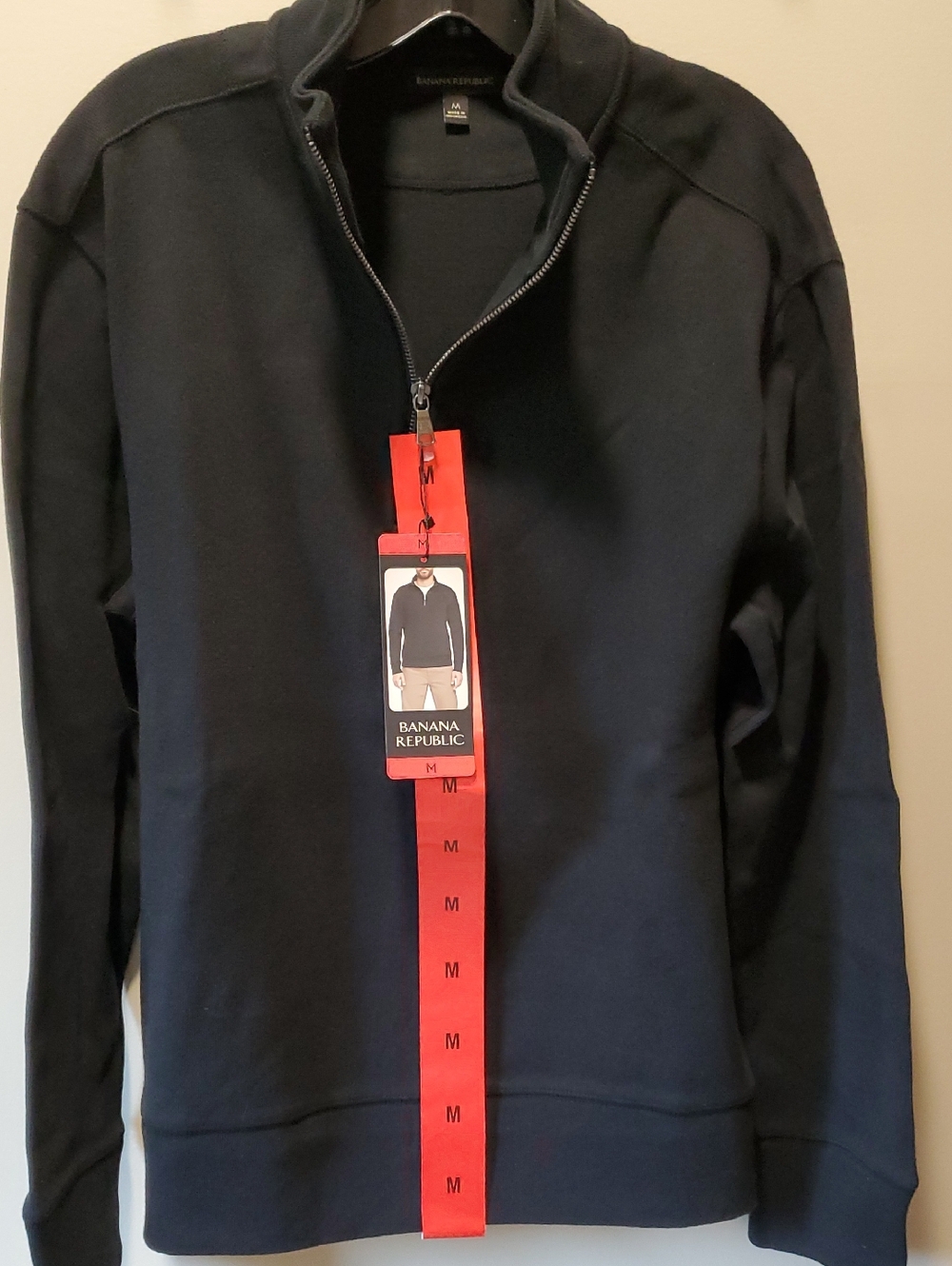 Banana Republic Men's Black Half-Zip Pullover Sweater